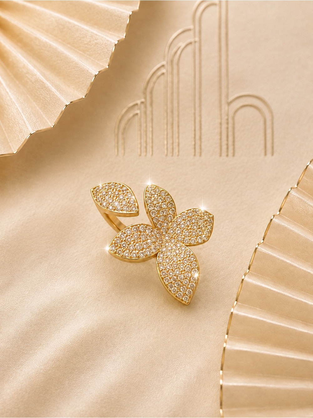 🆕OMG! Gold CZ Butterfly Statement Ring - Women's Jewelry